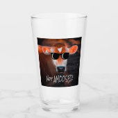 Kuh in Sonnenbrille nicht a MOOsed Niedlich Funny Glas (Vorderseite)