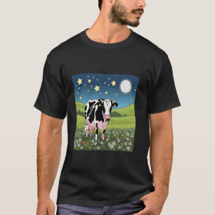 Kuh in sternenklarer Wiese u2013 Träumerische Nach T-Shirt