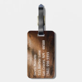 Kuh-Junge lädt Sporn-Land-Monogramm-Gepäckanhänger Gepäckanhänger (Rückseite vertikal)