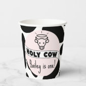 Kuh-Junggeburt-Party-Kuh drucken Niedlich modern Pappbecher (Vorderseite)