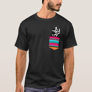 Kuh Kaktus In Serape Tasche Druck Türkis T-Shirt