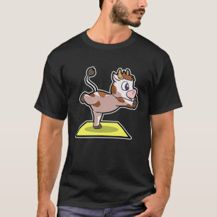 Kuh Kalb Yoga-Posen Sport Gymnastik Ohm Herzschlag T-Shirt