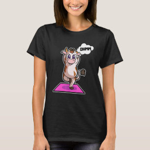 Kuh-Kalb-Yoga-Posen Sportgymnastik Ohm Herzschlag T-Shirt