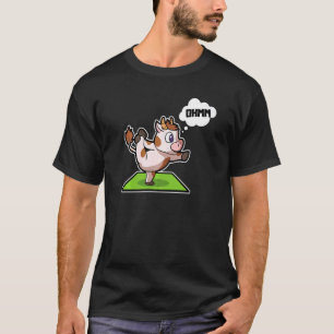 Kuh Kalb Yoga-Übungen Sport Gymnastik Ohm Herzschl T-Shirt
