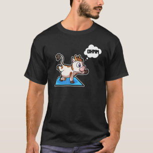 Kuh Kalb Yoga-Übungen Sport Gymnastik Ohm Herzschl T-Shirt