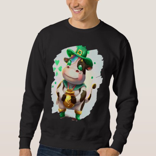 Kuh Kobold Kühe St Patricks Tag 2 Sweatshirt (Vorderseite)