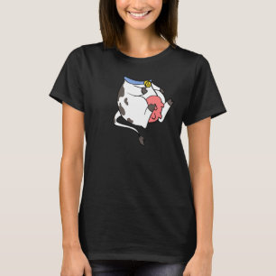 Kuh Körper Kostüm Einfacher Halloween Moo Kuh Baue T-Shirt