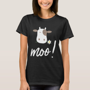 Kuh Kuh Muster Blumen Landwirt Süß T-Shirt