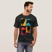 Kuh Kühe Retro-Design T-Shirt (Vorne ganz)