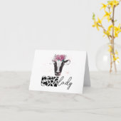 Kuh Lady, Kuh Mama PERSONALISIERT Karte (Gelbe Blume)