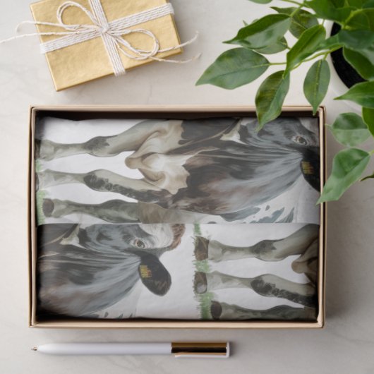 Kuh Land Schwarz-Weiß-Spots Seidenpapier (Geschenk)