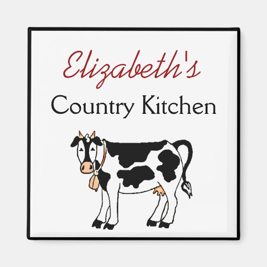 Kuh Landküche Personalisiert Magnet (Vorne)