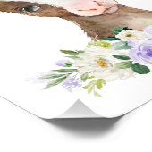 Kuh, Landtiere, violette Blumen, neutrale Geschlec Fotodruck (Ecke)