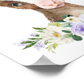 Kuh, Landtiere, violette Blumen, neutrale Geschlec Poster (Ecke)