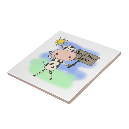 Kuh las mehr Bücher Fliese (Seite)
