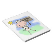 Kuh las mehr Bücher Notizblock (angewinkelt)