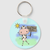 Kuh las mehr Bücher Schlüsselanhänger (Vorderseite)