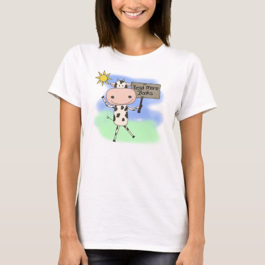 Kuh las mehr Bücher T-Shirt (Vorderseite)