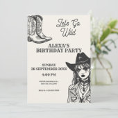 Kuh, lass uns wild gehen einladung (Stehend Vorderseite)