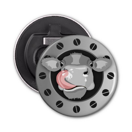 Kuh lecken Nase Flaschenöffner (Vorderseite)