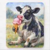 Kuh leckt eine Eiscreme Mousepad (Vorne)