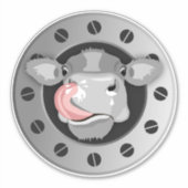 Kuh leckt Nase Aufkleber (Vorderseite)