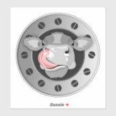 Kuh leckt Nase Aufkleber (Blatt)