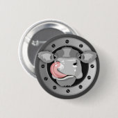 Kuh leckt Nase Button (Vorne & Hinten)