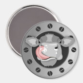 Kuh leckt Nase Magnet (Vorderseite/Rückseite)