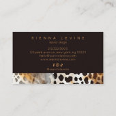 Kuh Leopard Print Animal Skin Abstrakt Art Visitenkarte (Rückseite)