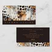 Kuh Leopard Print Animal Skin Abstrakt Art Visitenkarte (Vorne/Hinten)