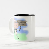Kuh lest mehr Bücher Zweifarbige Tasse (Vorderseite Links)