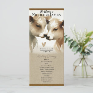Kuh Liebe Braun Creme Land Hochzeitsprogramm Programm