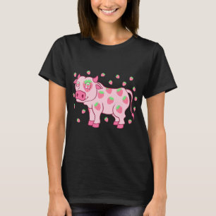 Kuh Liebe Erdbeeren Milch Obst Lover Fruchtfleisch T-Shirt