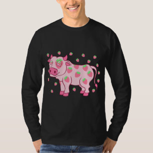 Kuh Liebe Erdbeeren Milch Obst Lover Fruchtfleisch T-Shirt