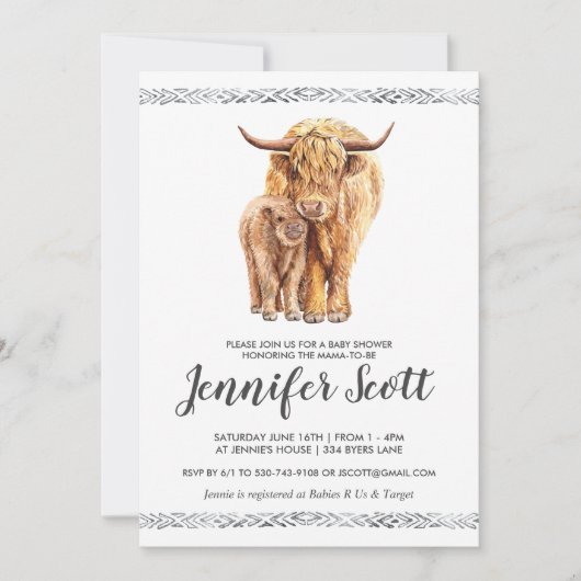 Kuh Liebe Kinderdusche Einladung (Vorderseite)