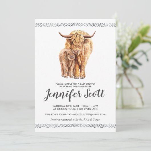 Kuh Liebe Kinderdusche Einladung (Stehend Vorderseite)