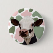 Kuh liebt die rote und grüne Kuh Button (Vorderseite)