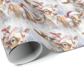 Kuh liebt Weihnachten Wasserfarben Sketch Kunst Geschenkpapier (Rolleneckpunkt)