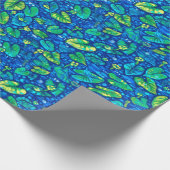 Kuh Lilien, Spatterdock Sommerteich Blumenmuster Geschenkpapier (Ecke)