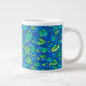 Kuh Lilien, Spatterdock Sommerteich Blumenmuster Jumbo-Tasse (Rechts)