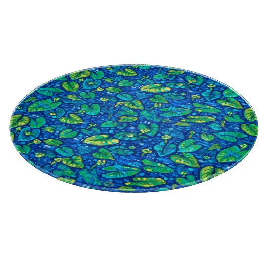 Kuh Lilien, Spatterdock Sommerteich Blumenmuster Schneidebrett (Ecke)