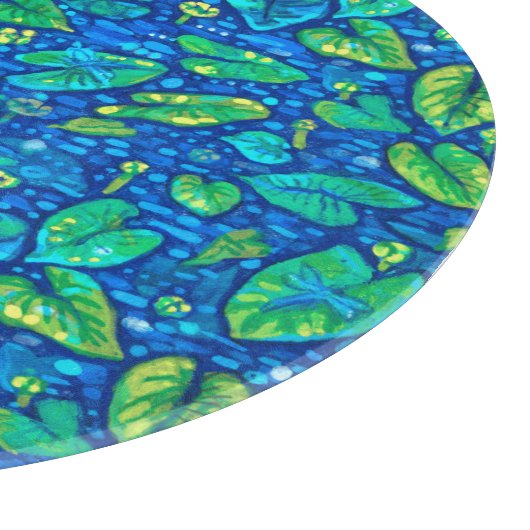 Kuh Lilien, Spatterdock Sommerteich Blumenmuster Schneidebrett (Ecke)