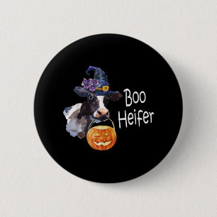 Kuh Lover   Boo Heifer Kuh zu Halloween Button