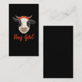 Kuh Lover Girl Funny Female Rind Bauer Visitenkarte (Vorne/Hinten)