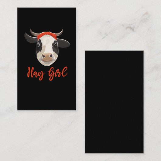 Kuh Lover Girl Funny Female Rind Bauer Visitenkarte (Vorne/Hinten)