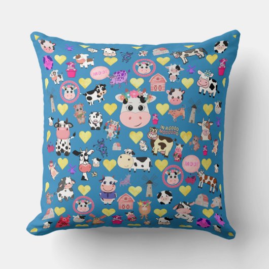 Kuh Lover Kissen mit Herz (Vorderseite)