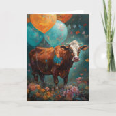 Kuh Lover Malerei Geburtstagsballons Karte (Vorderseite)