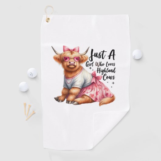 Kuh Lover nur ein Mädchen, das die Hochlandkühe-Li Golfhandtuch (Insitu)