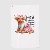 Kuh Lover nur ein Mädchen, das die Hochlandkühe-Li Golfhandtuch (Vorderseite)